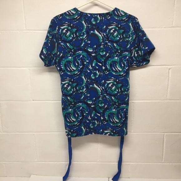 Dickies black label blue multi color XL scrub top - Picture 2 of 6
